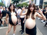 妊娠7ヶ月　ヤンママ妊婦露出　露出パフォーマンス