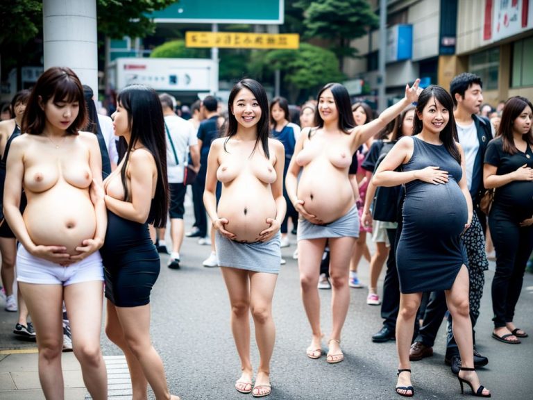 妊娠6ヶ月　ヤンママ妊婦露出　ハード露出